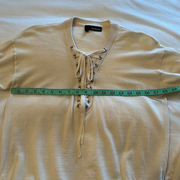 The Kooples Cream Lace-Up Merino Wool Sweater Size M. - Picture 9 of 12
